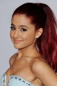 Ariana Grande no makeup natural beauty with red hair and bare face look