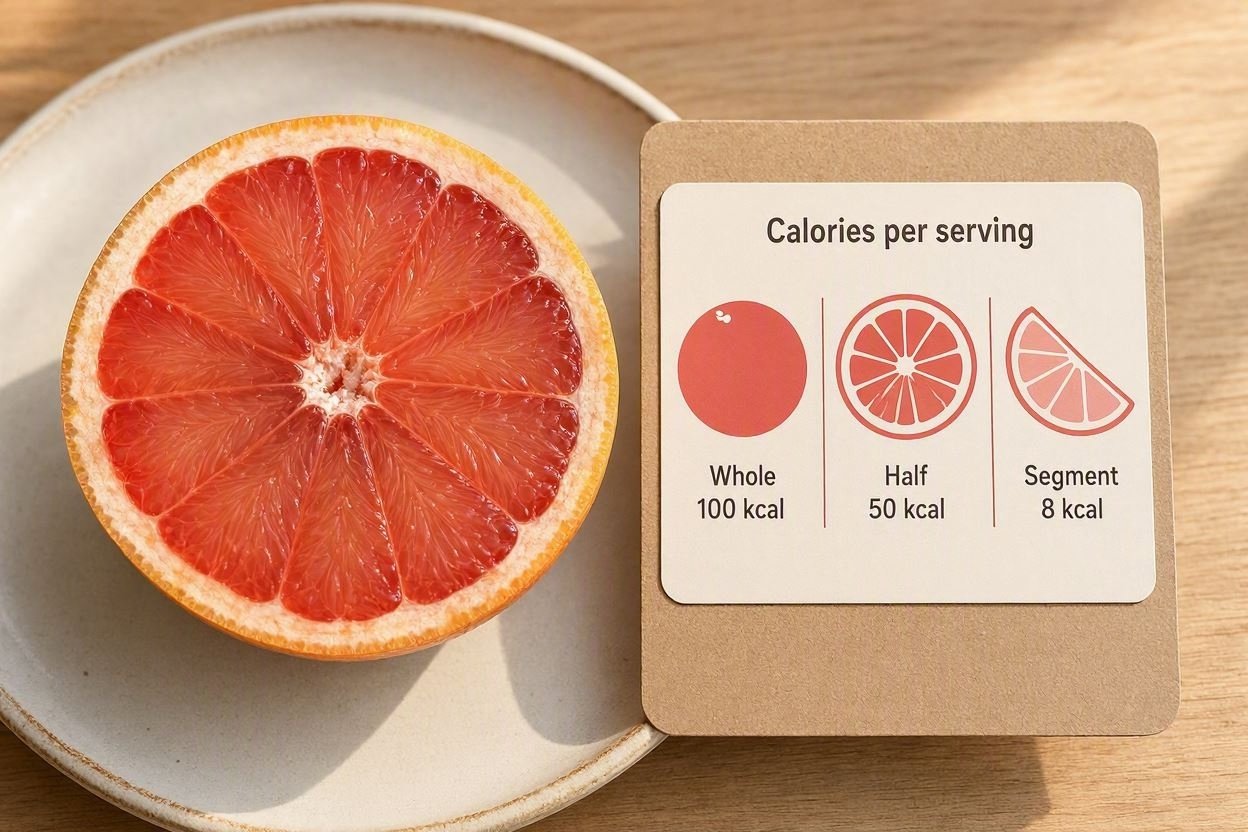 calories for a grapefruit by serving size chart