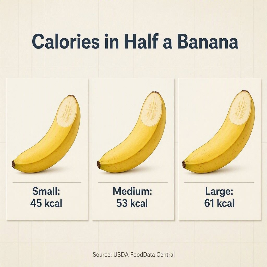 calories in half banana by serving size