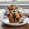 Calories in a blueberry muffin on a plate