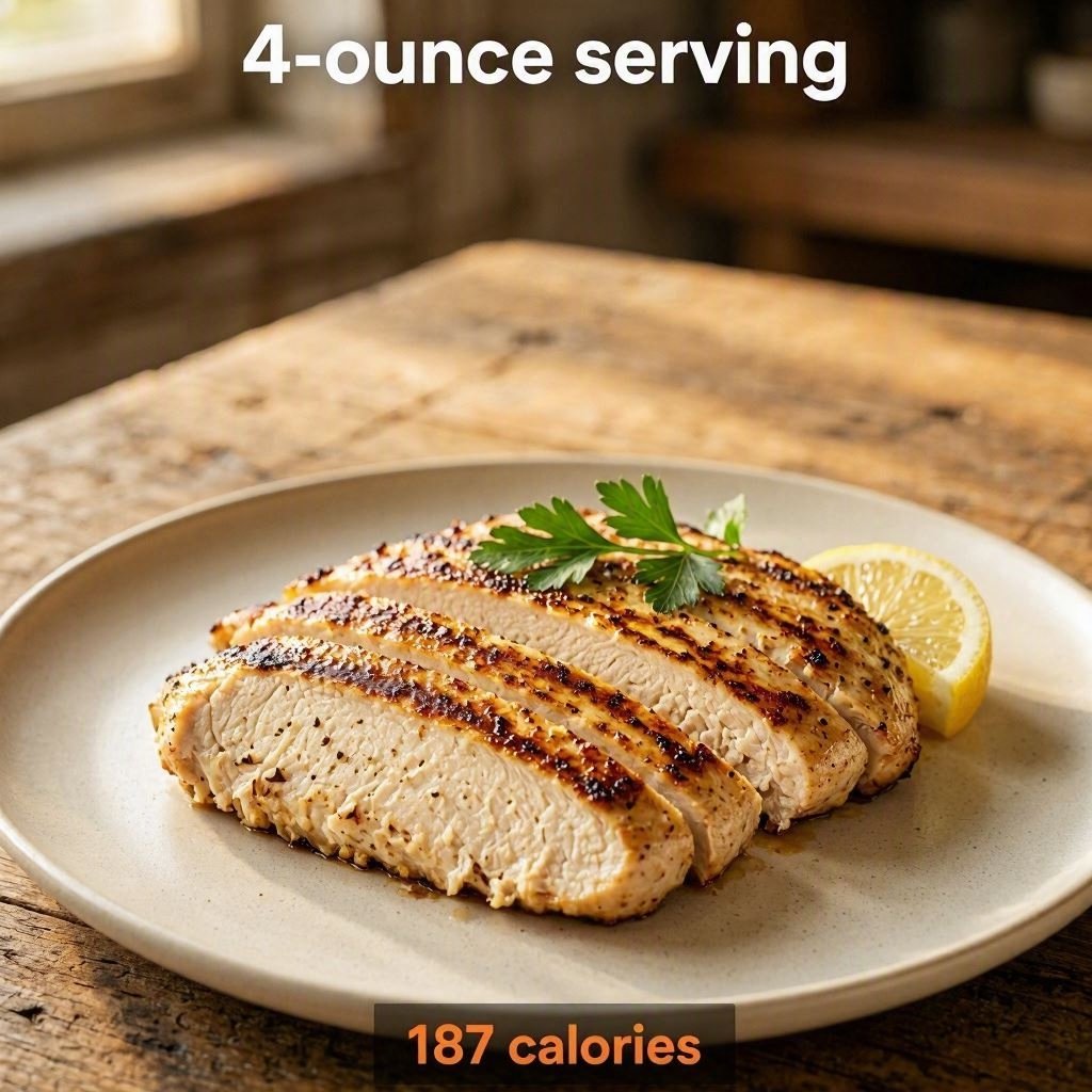 calories in grilled chicken breast by serving size